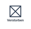 Ein verstorbener Mann als Quadrat mit einem X darin