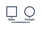 A dotted relationship line joining two people from below
