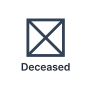 A deceased male drawn as a square with an X inside