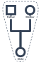 A household marked by a rounded dotted boundary enclosing the father, mother, and child