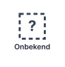 Een persoon van onbekend geslacht, weergegeven als een vraagteken in een vierkant met een gestippelde rand