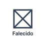 Um homem falecido desenhado como um quadrado com um X dentro