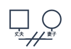 婚姻線中間畫有兩條斜線的夫妻